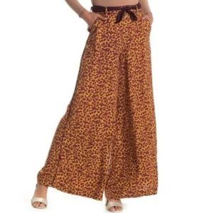 NWT Free People Bennie Wide Leg Leopard Pants size 2